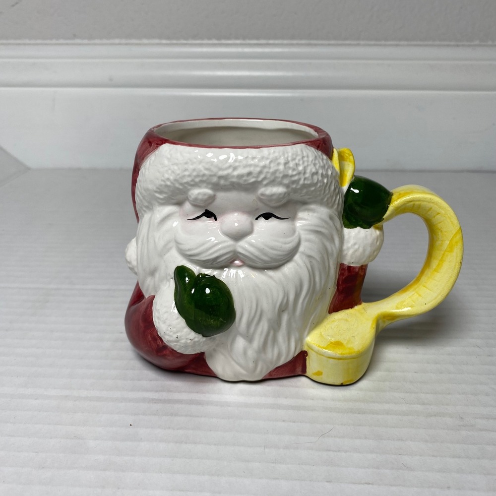 Vintage Ceramic Santa Claus Mug Christmas Holiday Drinkware Collectible‎